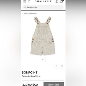 Bonpoint Floral Dungarees 10a kids